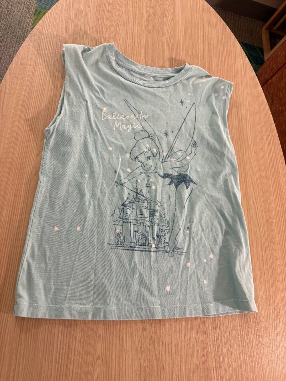 Disney Parks Tinker Bell Believe In Magic DIY Tank Top Women's Medium Light Blue